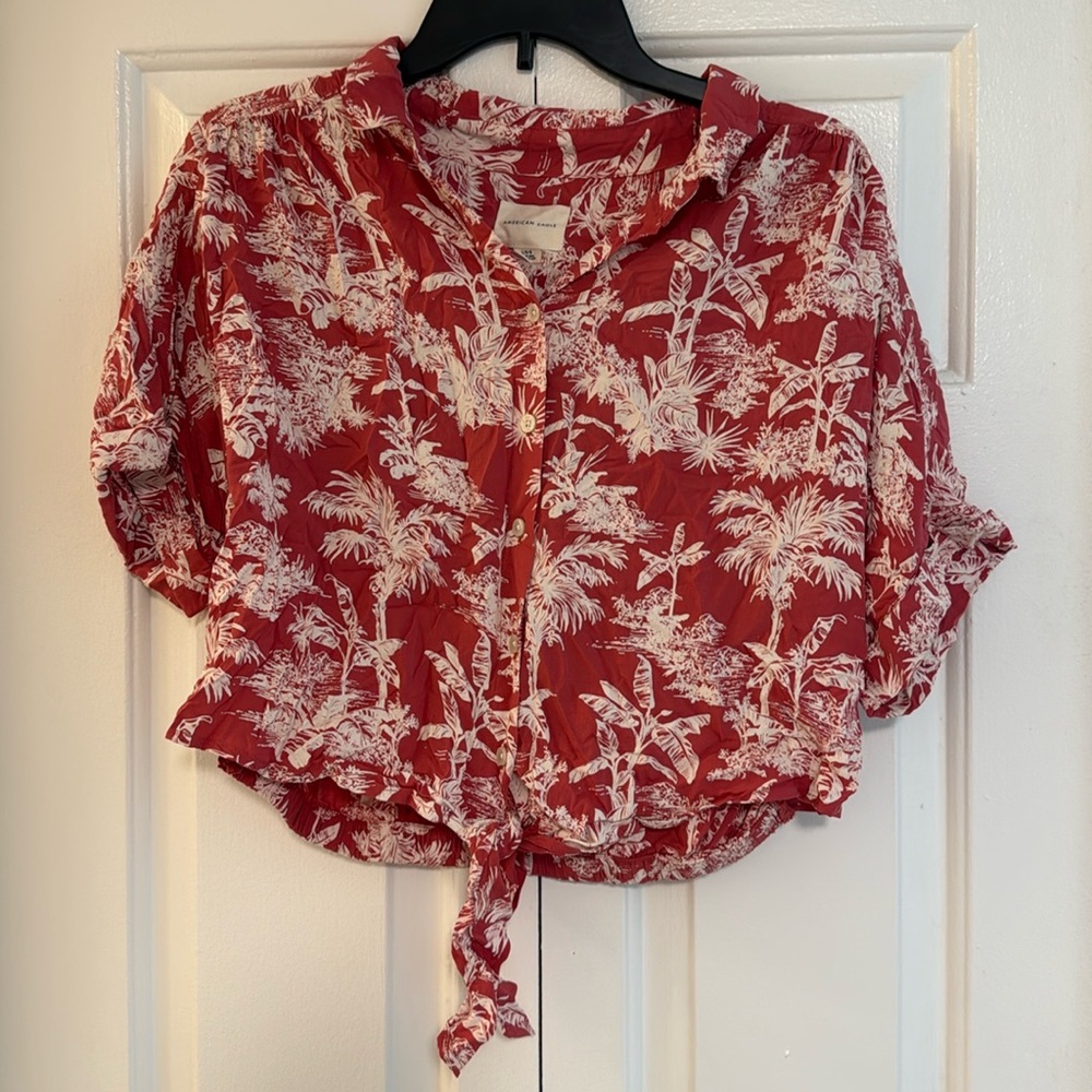 AE Cropped Button Up